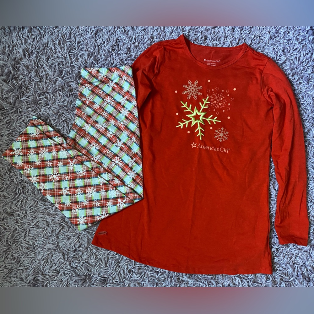 American Girl Holiday Dreams kids Pajama Set M 10-12 ❄️ 🎄